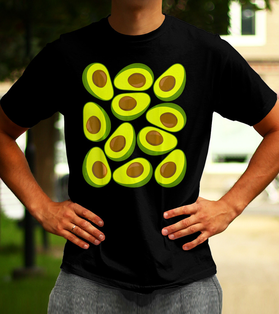 Avocado Pattern Funny Costume Holy Guaca T-Shirt