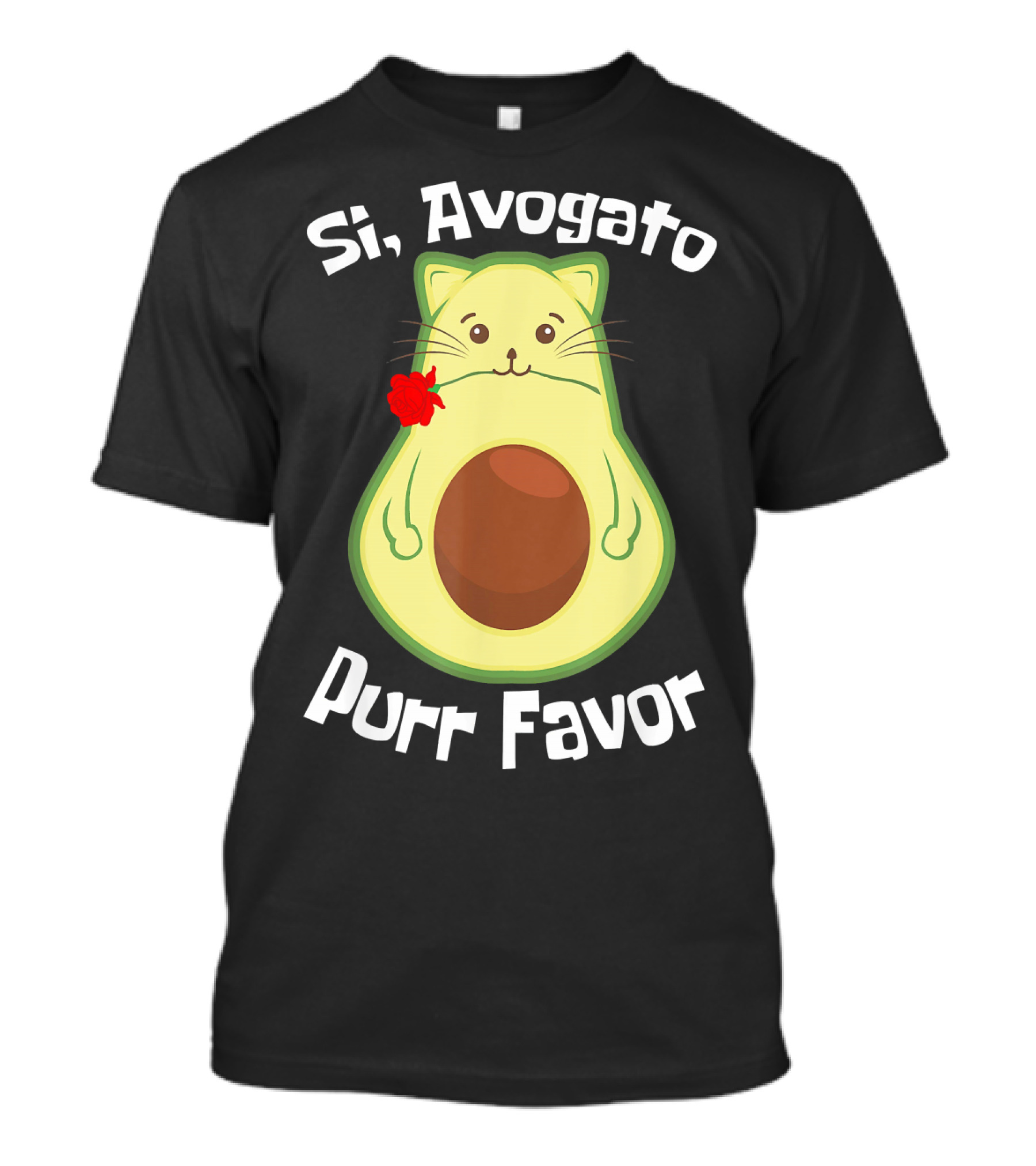 Si, Avogato Purr Favor Funny Avocado Guacamole Cat T-Shirt