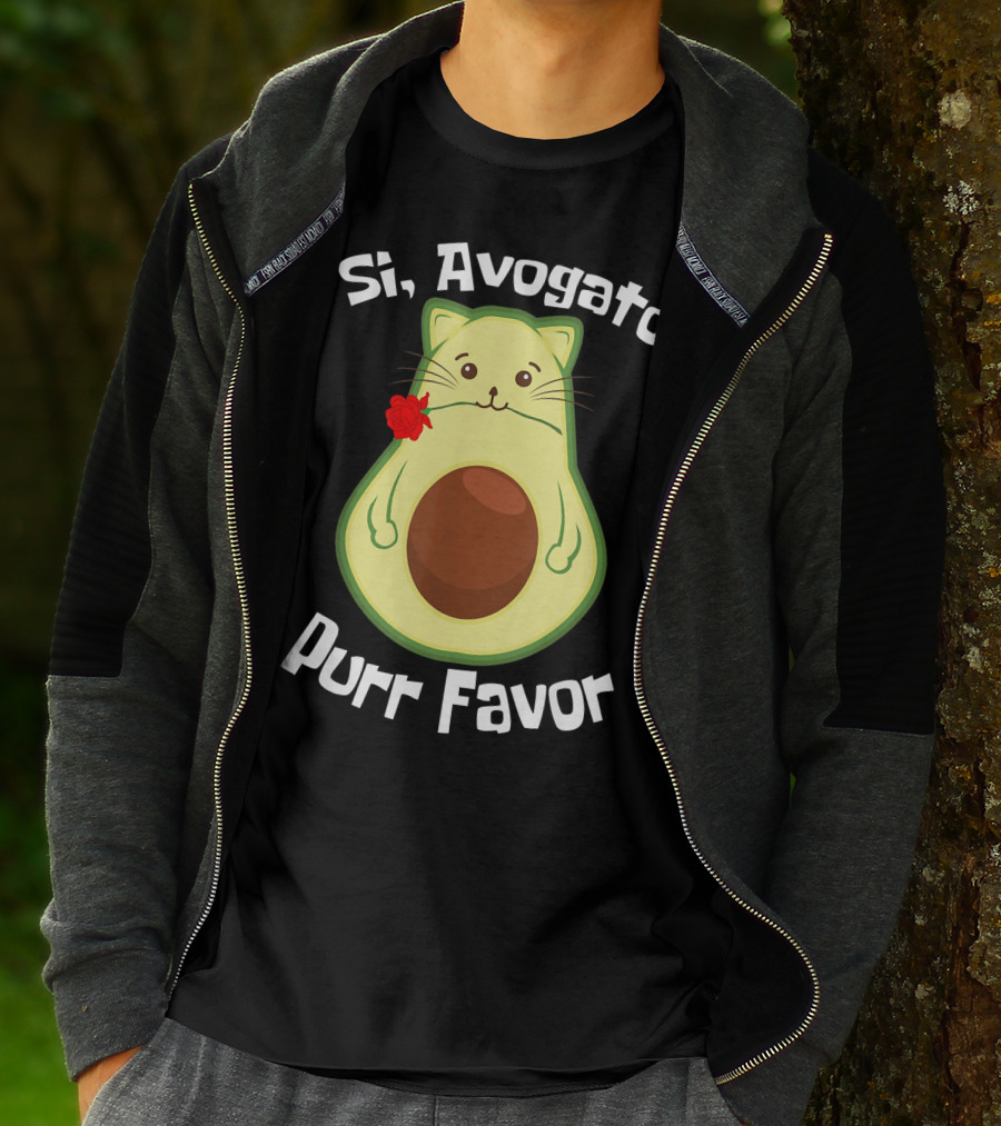 Si, Avogato Purr Favor Funny Avocado Guacamole Cat T-Shirt