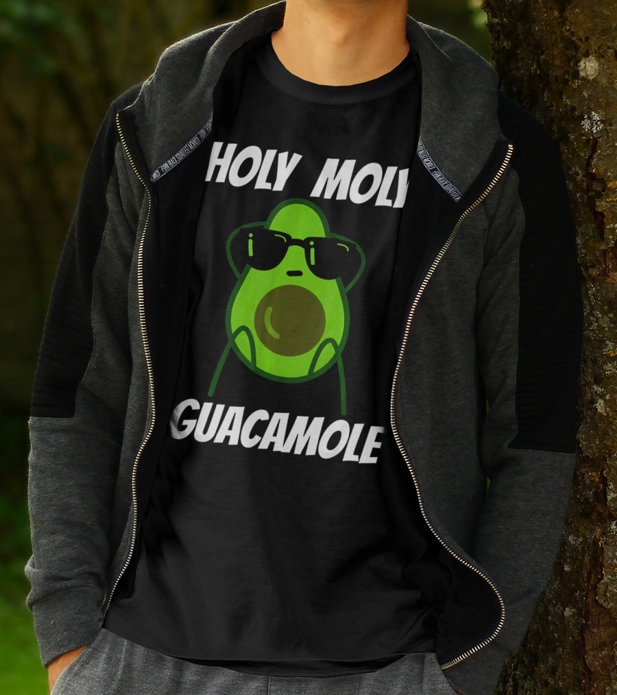 Holy Moly Guacamole Avocado With Sunglasses T-Shirt