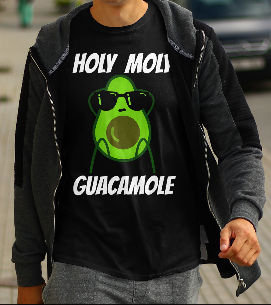 Holy Moly Guacamole Avocado With Sunglasses T-Shirt