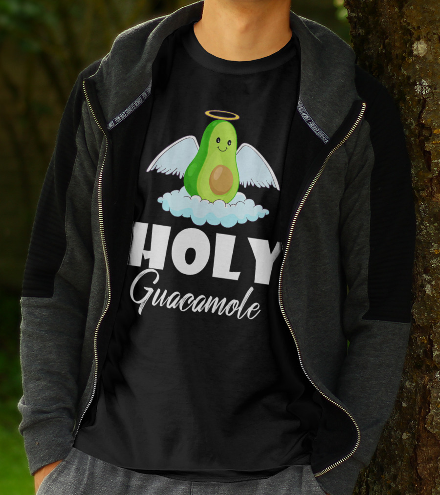 Holy Guacamole Avocado With Angel Wings And Halo T-Shirt