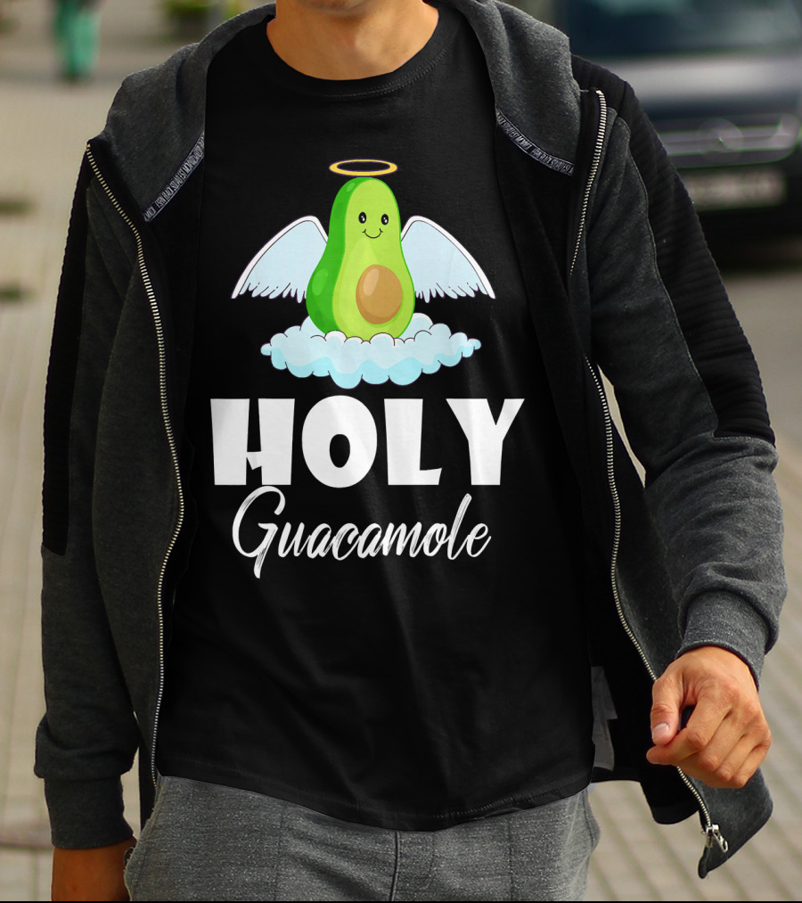 Holy Guacamole Avocado With Angel Wings And Halo T-Shirt
