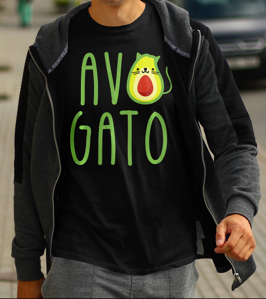 Funny Avogato Cat Cute Guacamole Avocado T-Shirt