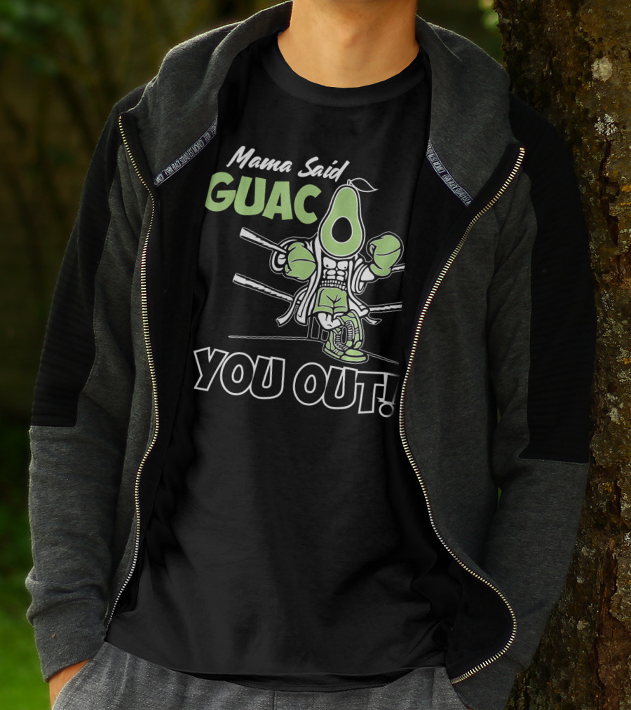 Mama Said Guac You Out Boxing Avocado Humor T-Shirt