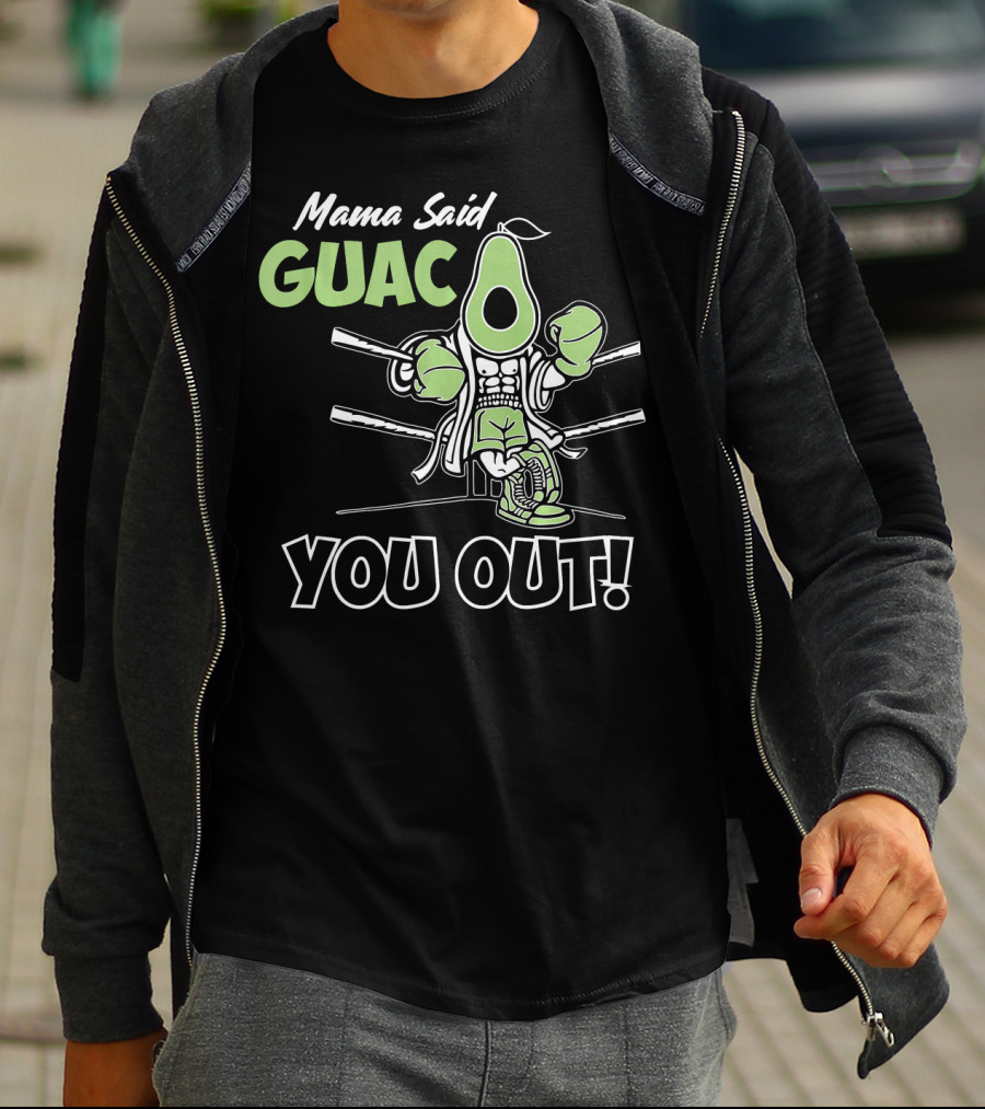 Mama Said Guac You Out Boxing Avocado Humor T-Shirt