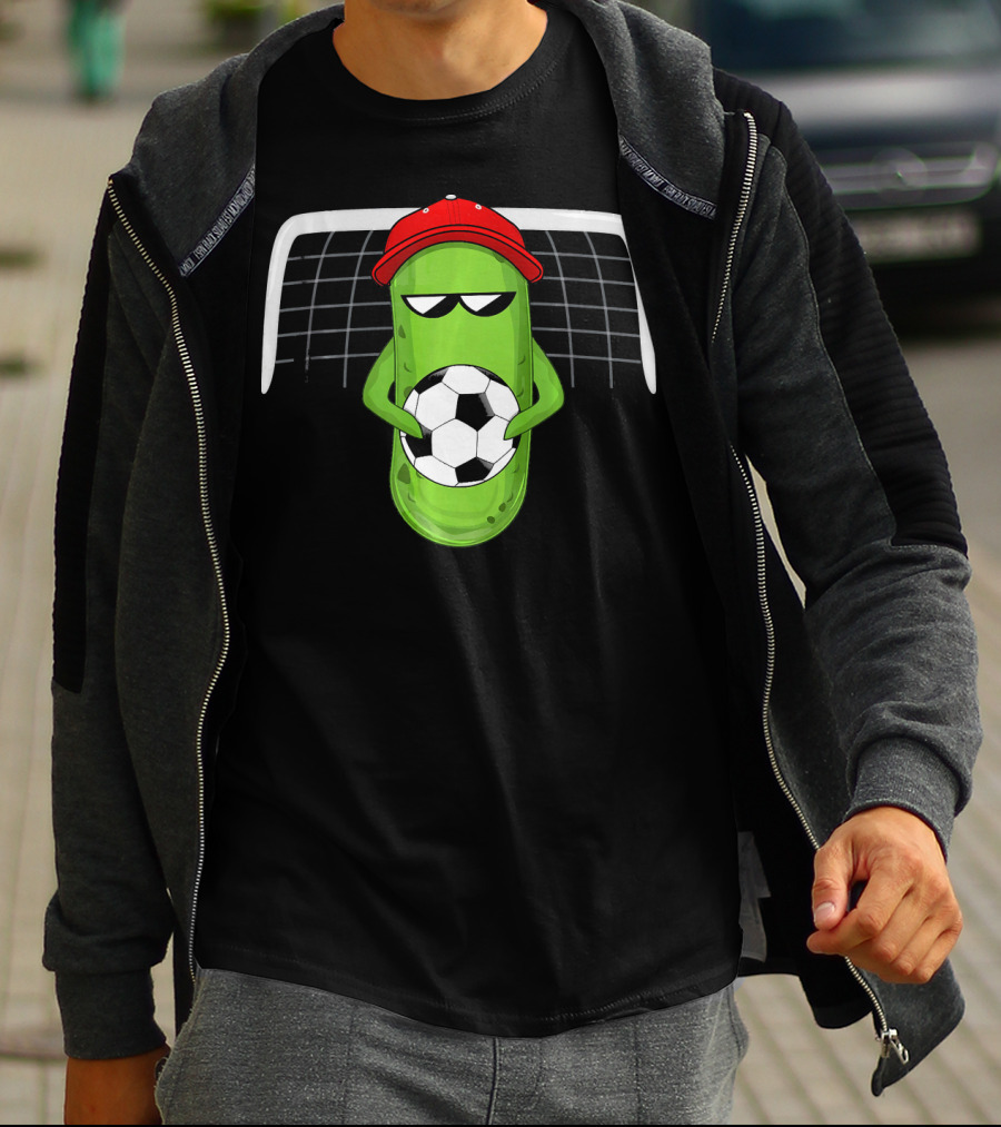 Pickle Soccer Player In Red Cap With Sunglasses T-Shirt