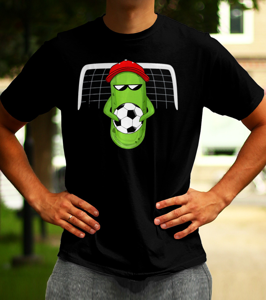 Pickle Soccer Player In Red Cap With Sunglasses T-Shirt