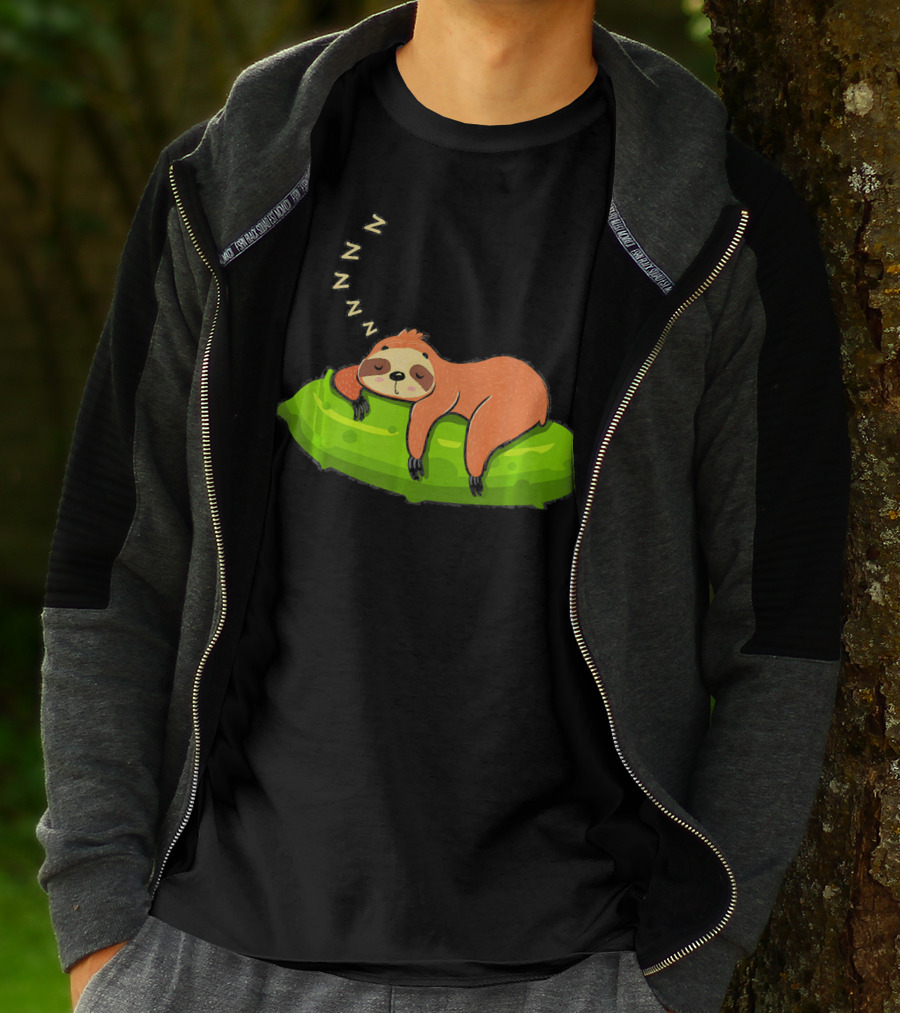 Lazy Sloth Sleeping On A Pickle With Zs T-Shirt