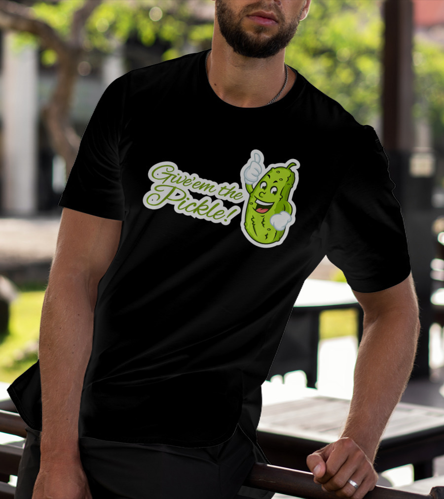 Give'em The Pickle Thumbs Up Cartoon Character T-Shirt