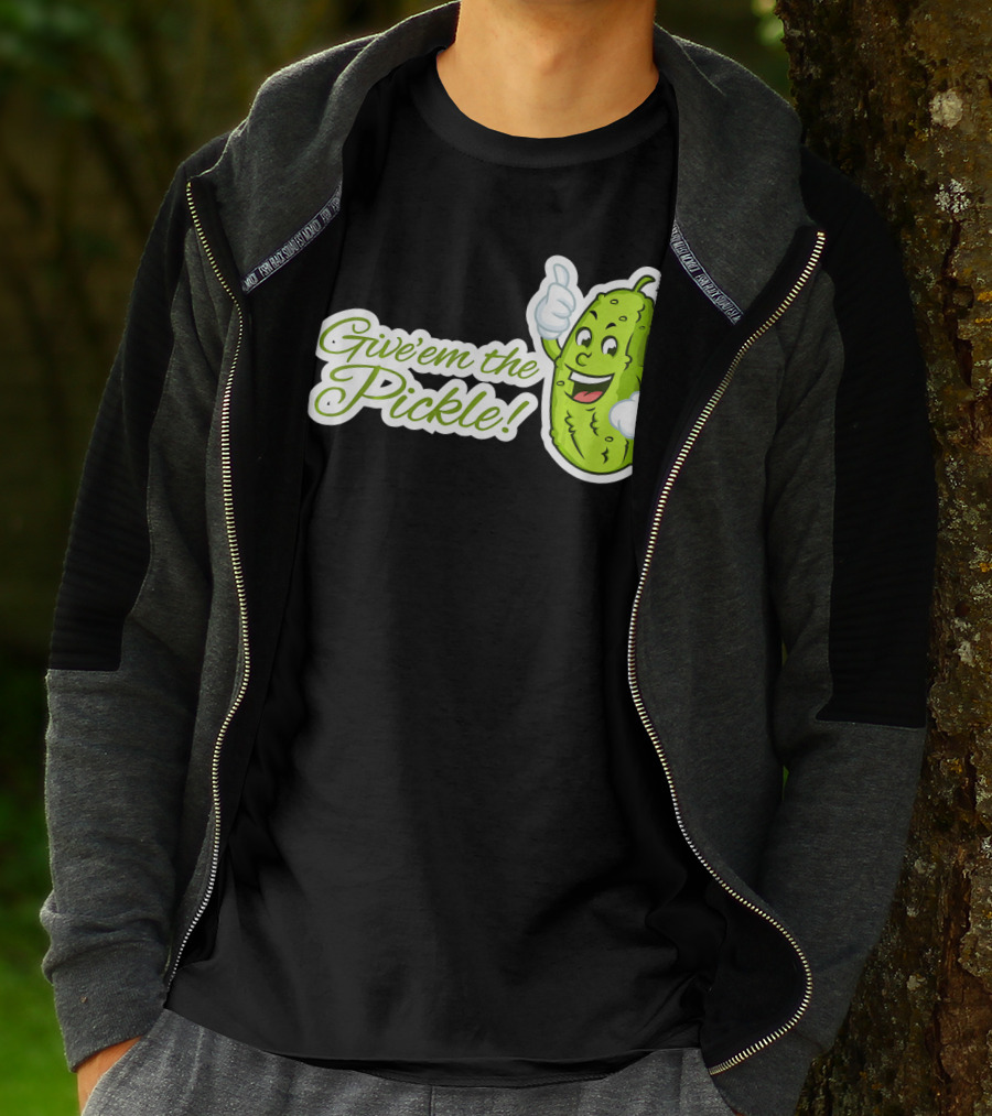 Give'em The Pickle Thumbs Up Cartoon Character T-Shirt