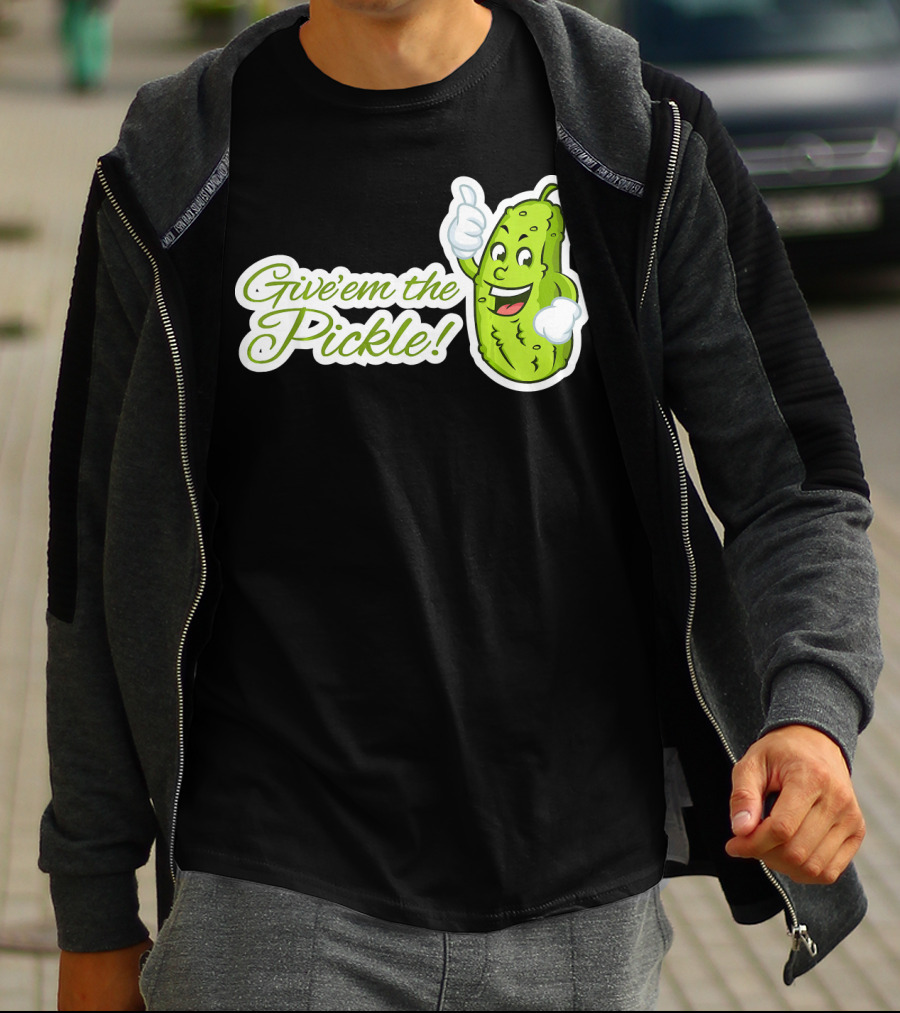 Give'em The Pickle Thumbs Up Cartoon Character T-Shirt