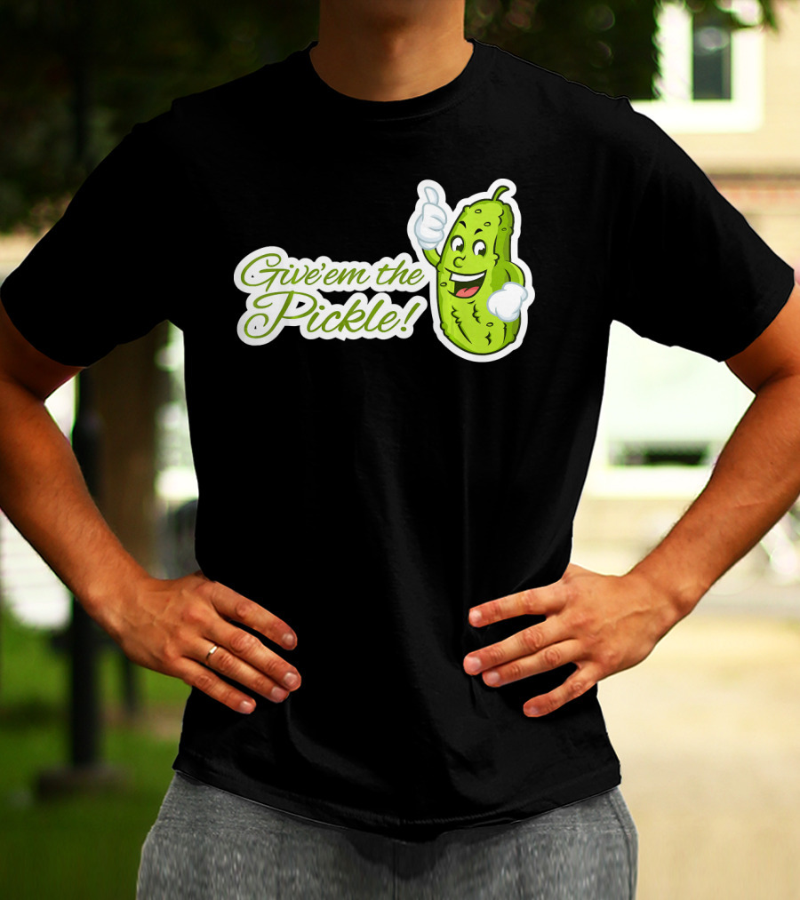 Give'em The Pickle Thumbs Up Cartoon Character T-Shirt