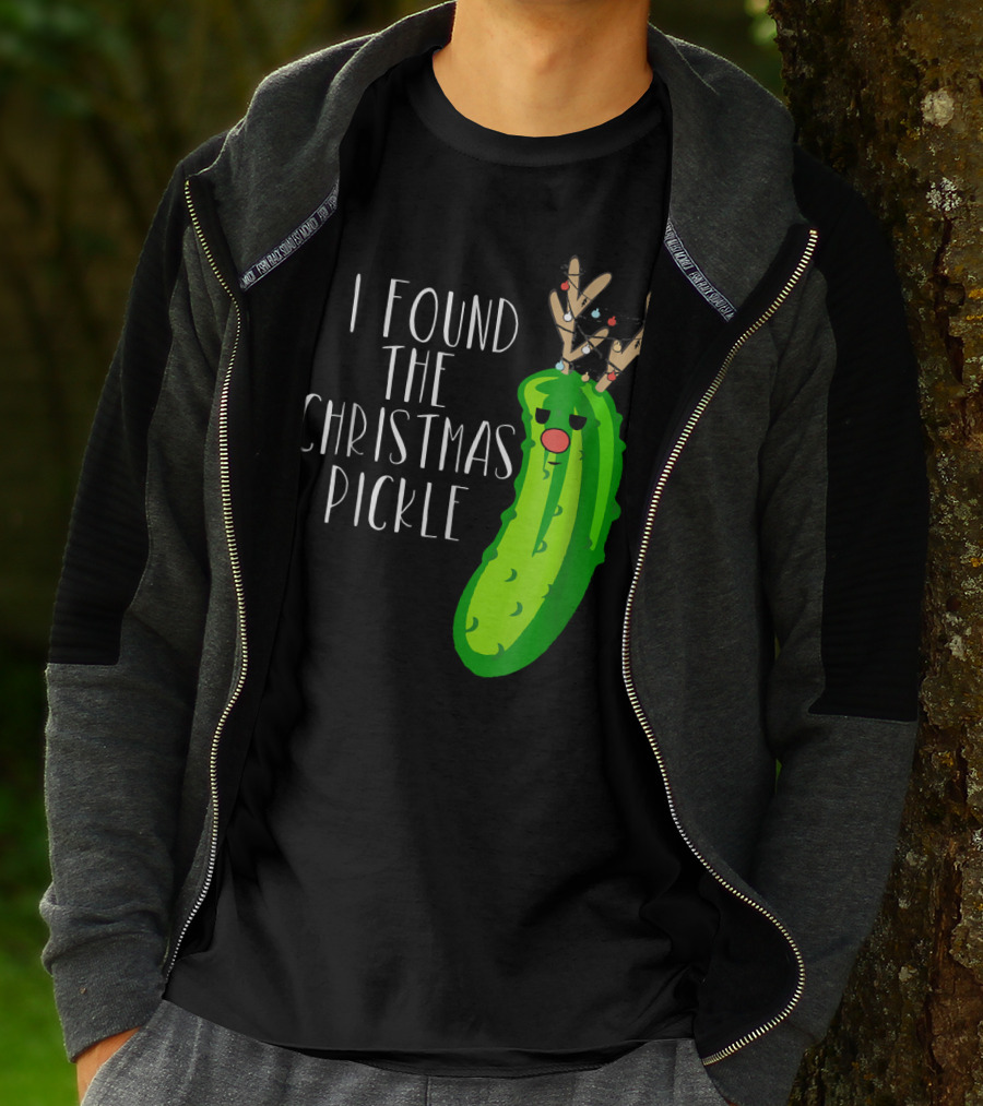 I Found The Christmas Pickle Reindeer Antlers Holiday Humor T-Shirt