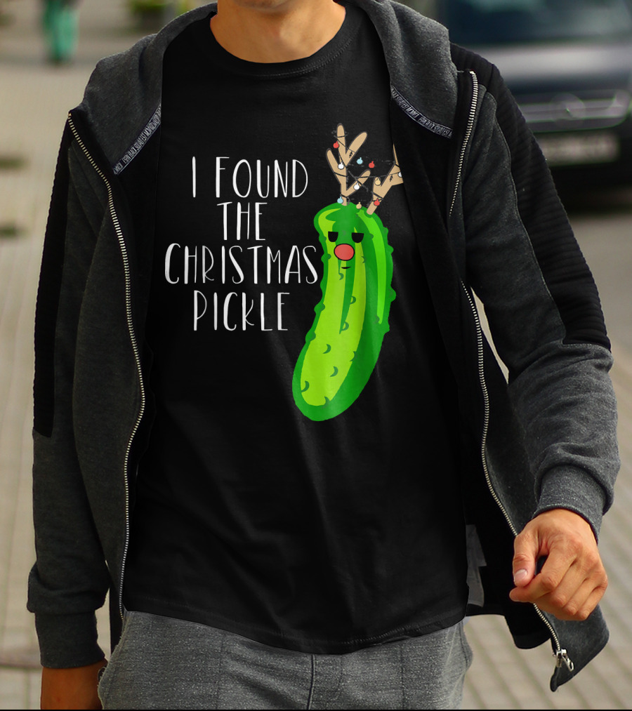 I Found The Christmas Pickle Reindeer Antlers Holiday Humor T-Shirt