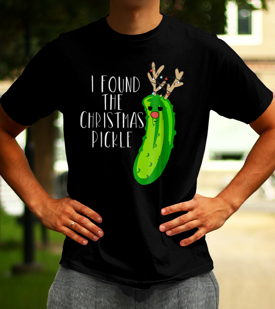 I Found The Christmas Pickle Reindeer Antlers Holiday Humor T-Shirt