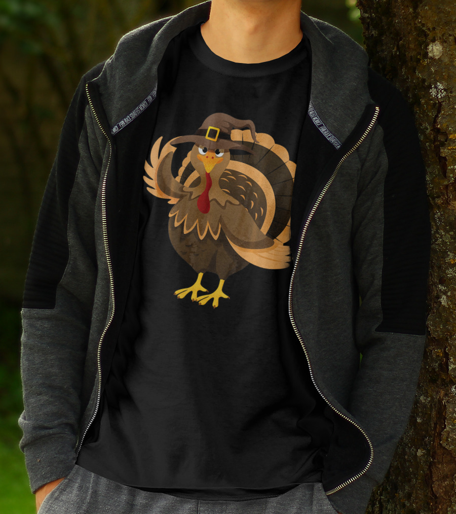 Funny Thanksgiving Turkey Dressed As Witch T-Shirt