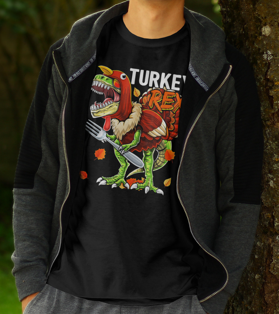 TURKEY REX Thanksgiving Dinosaur Costume T-Shirt