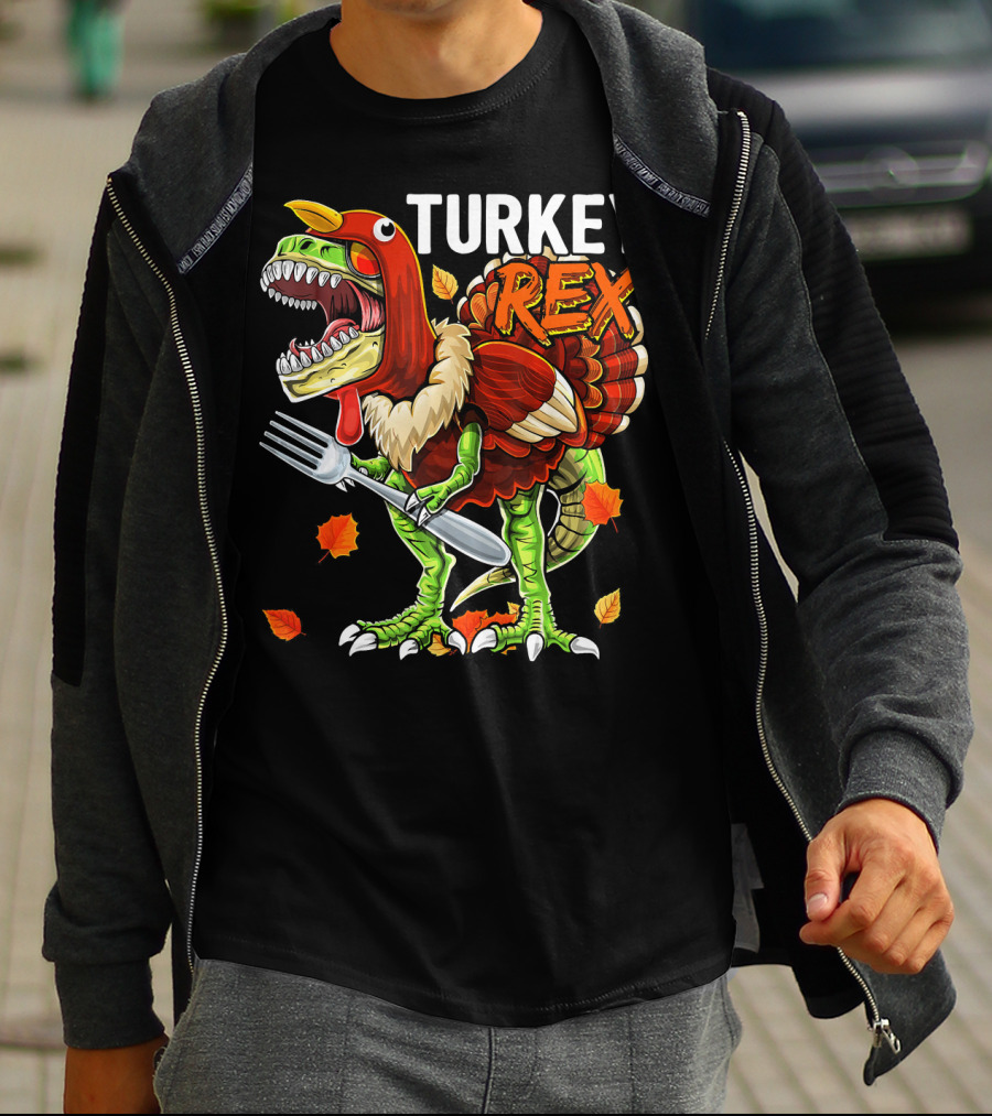 TURKEY REX Thanksgiving Dinosaur Costume T-Shirt