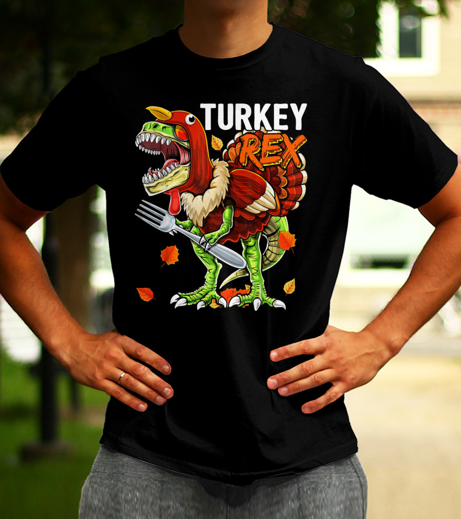 TURKEY REX Thanksgiving Dinosaur Costume T-Shirt