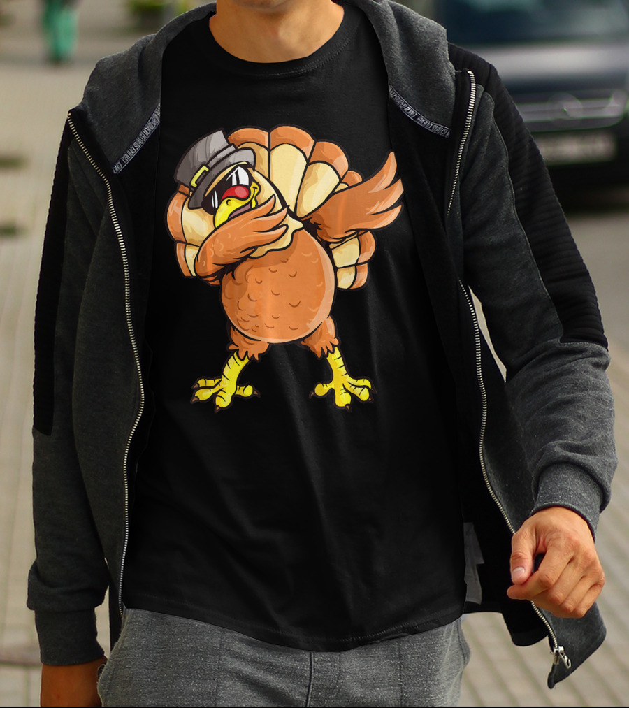 Dabbing Turkey Dab Dance Pilgrim Hat Thanksgiving T-Shirt