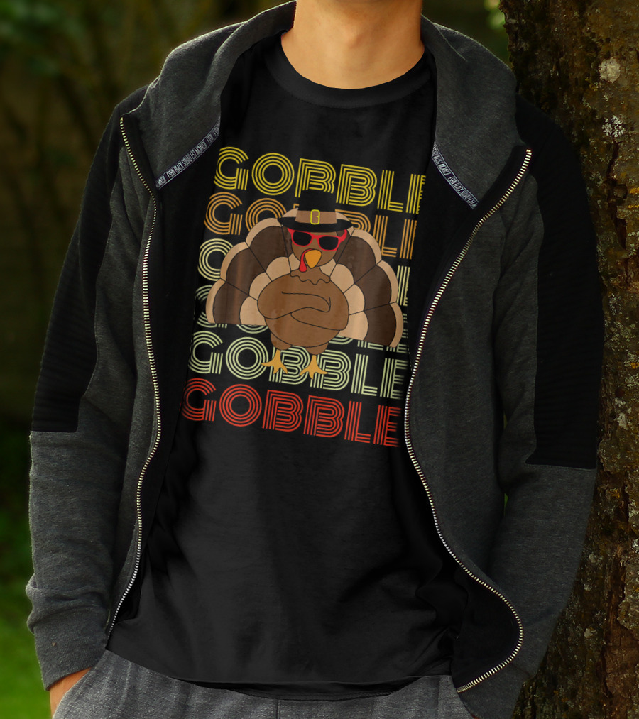 Gobble Gobble Cool Turkey With Sunglasses Thanksgiving T-Shirt