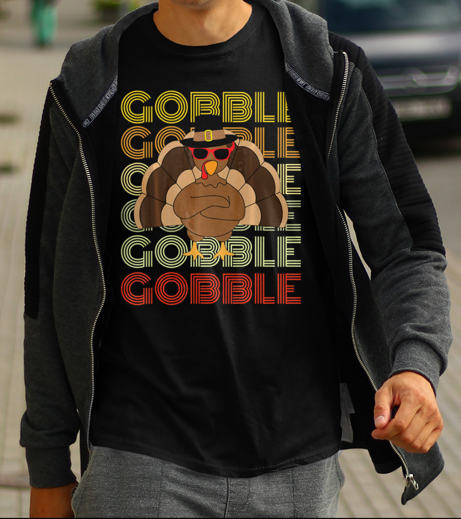 Gobble Gobble Cool Turkey With Sunglasses Thanksgiving T-Shirt