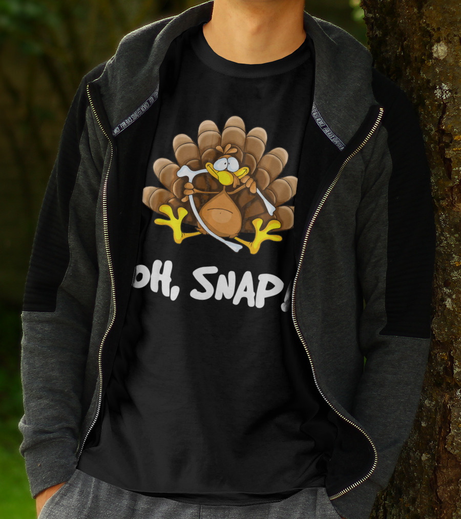 Wishbone Oh Snap Funny Turkey Bone Joke T-Shirt