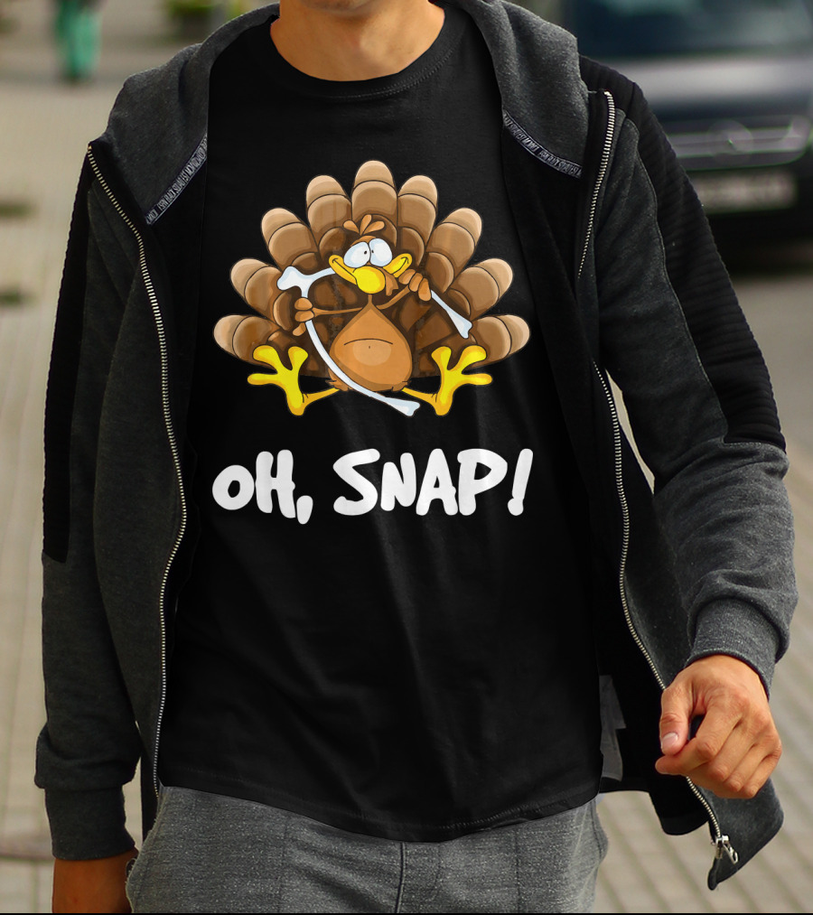 Wishbone Oh Snap Funny Turkey Bone Joke T-Shirt