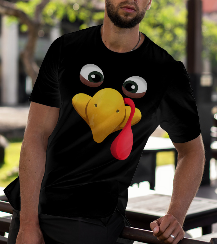 Funny Turkey Face With Realistic Expression T-Shirt
