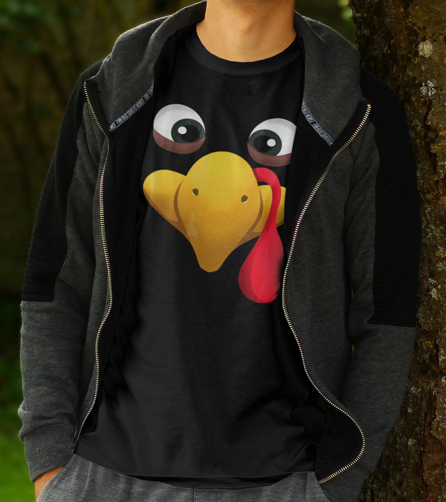 Funny Turkey Face With Realistic Expression T-Shirt