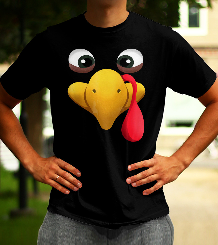 Funny Turkey Face With Realistic Expression T-Shirt