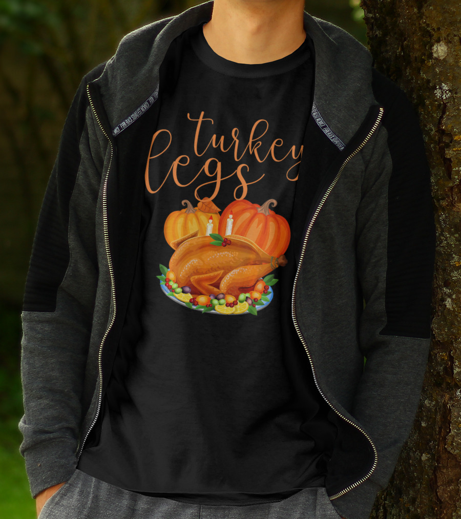 Turkey Legs Thanksgiving Feast With Pumpkins T-Shirt