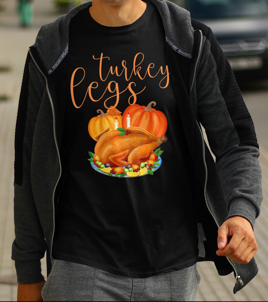 Turkey Legs Thanksgiving Feast With Pumpkins T-Shirt