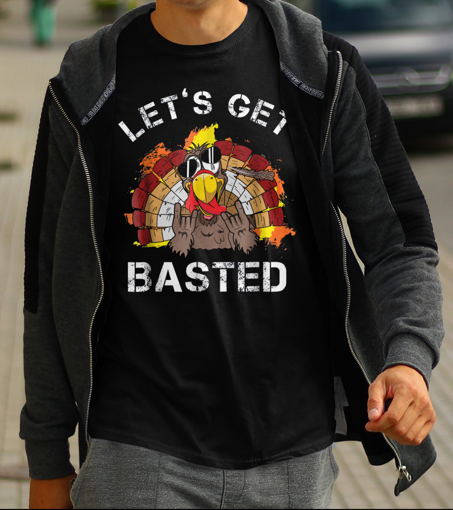Let's Get Basted Crazy Turkey Mens T-Shirt
