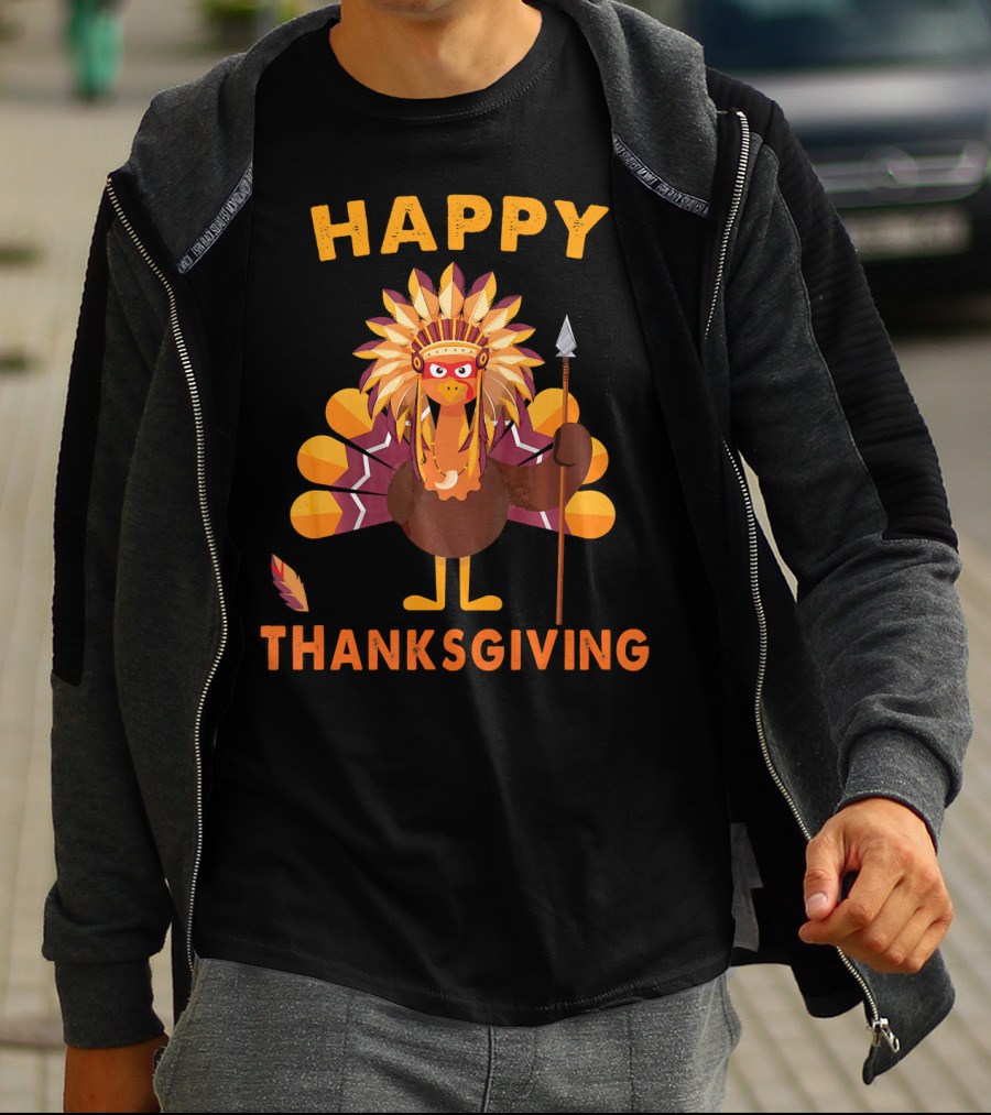 Happy Thanksgiving Native American Indian Turkey T-Shirt