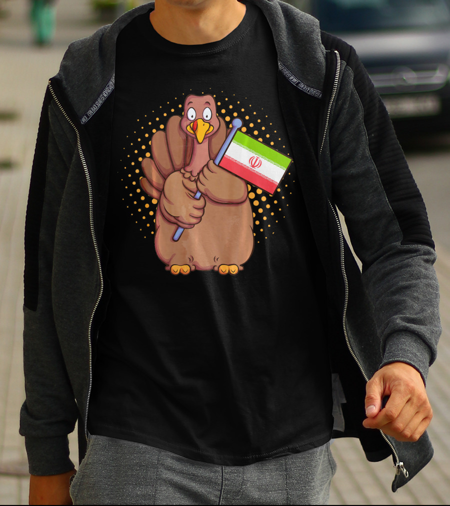 Iranian Turkey Holding Iran Flag For Thanksgiving T-Shirt