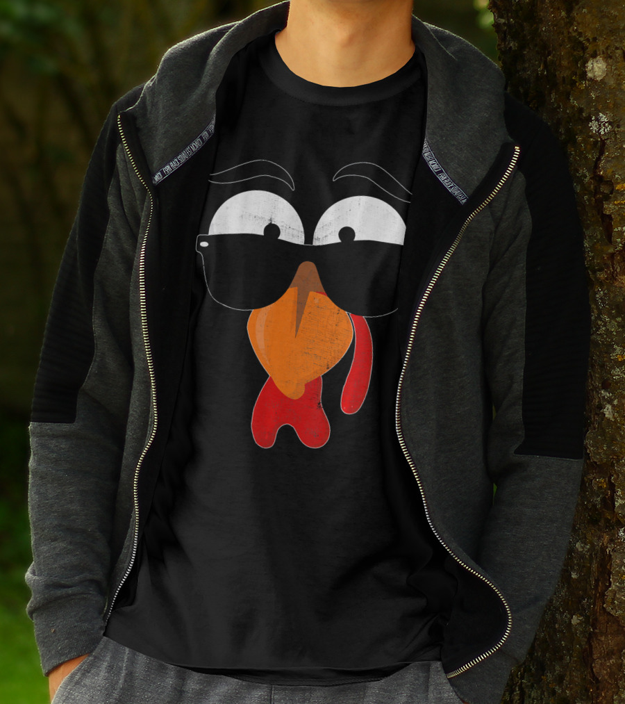 Funny Turkey Face Costume Thanksgiving Humor T-Shirt