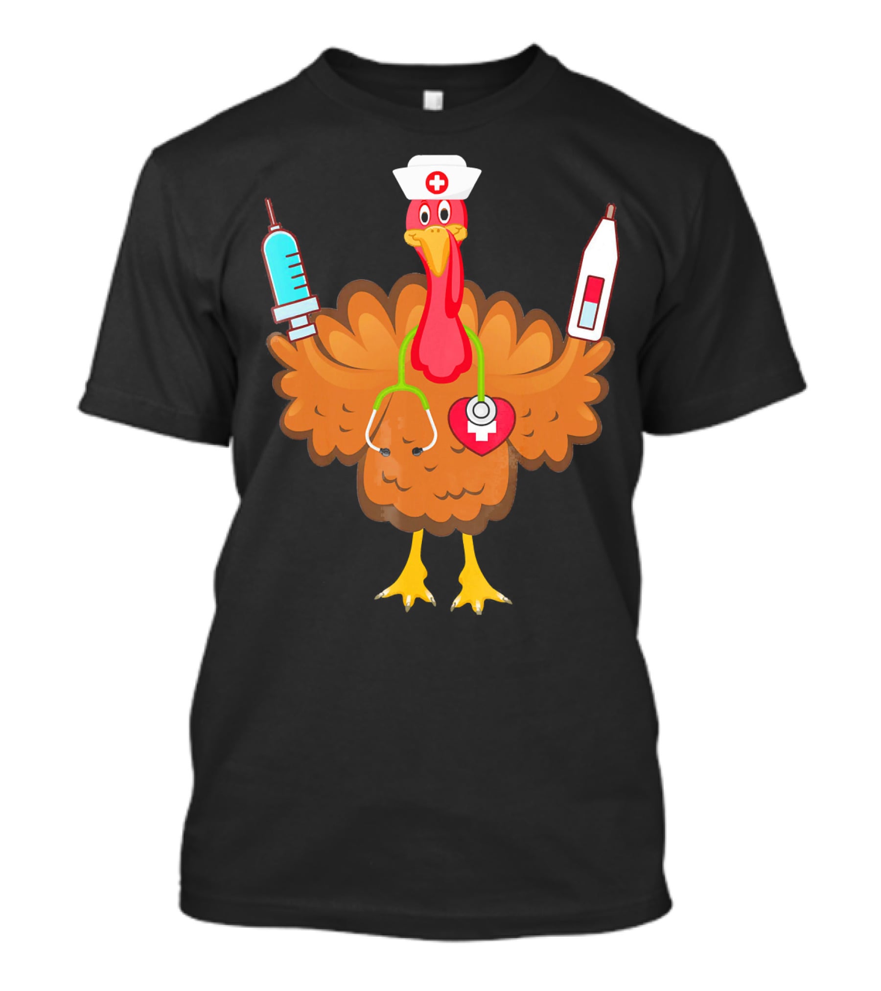 Nurse Turkey Stethoscope Syringe Nurse Hat Medical Humor T-Shirt