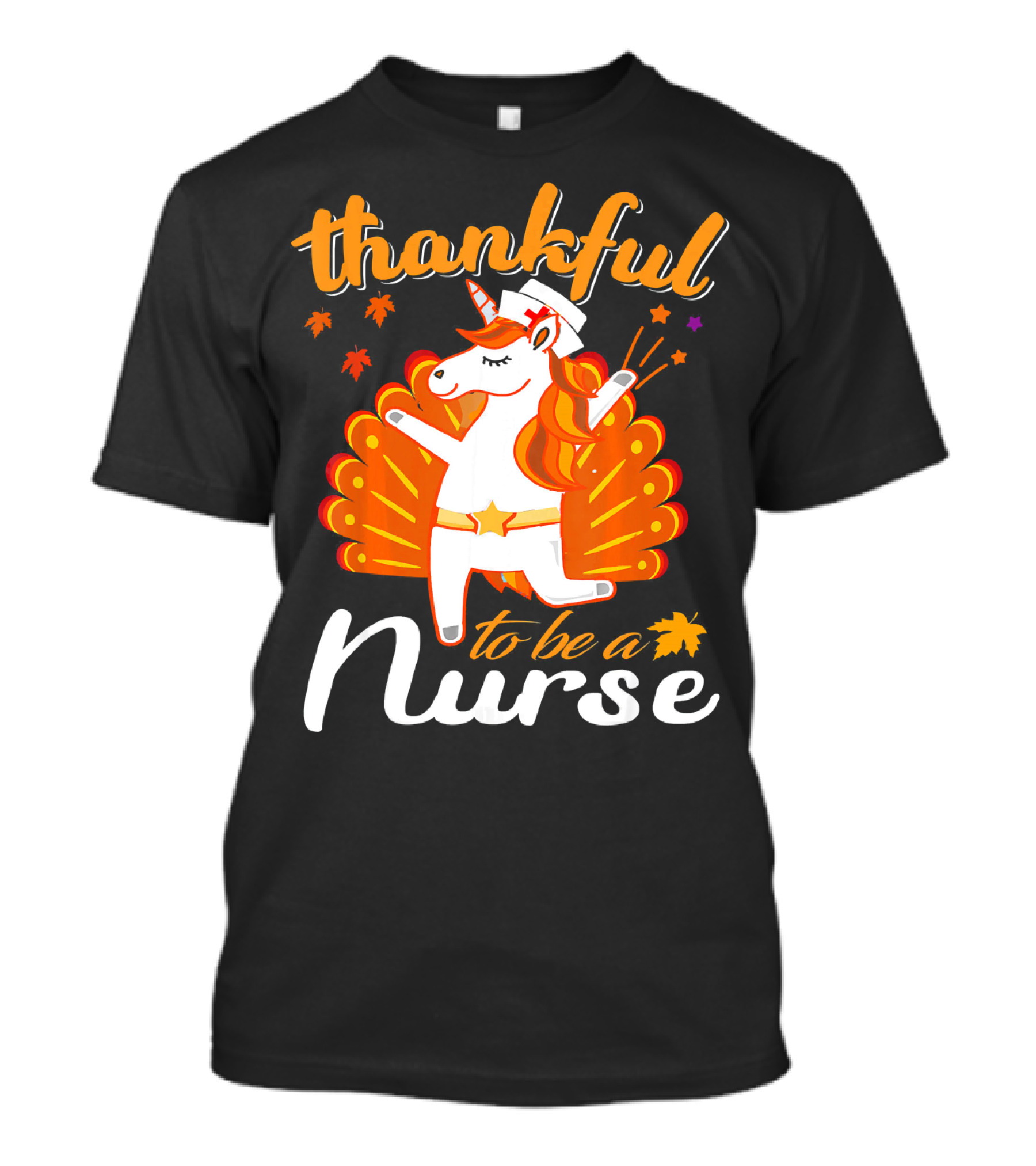 Thankful To Be A Nurse Thanksgiving Unicorn T-Shirt
