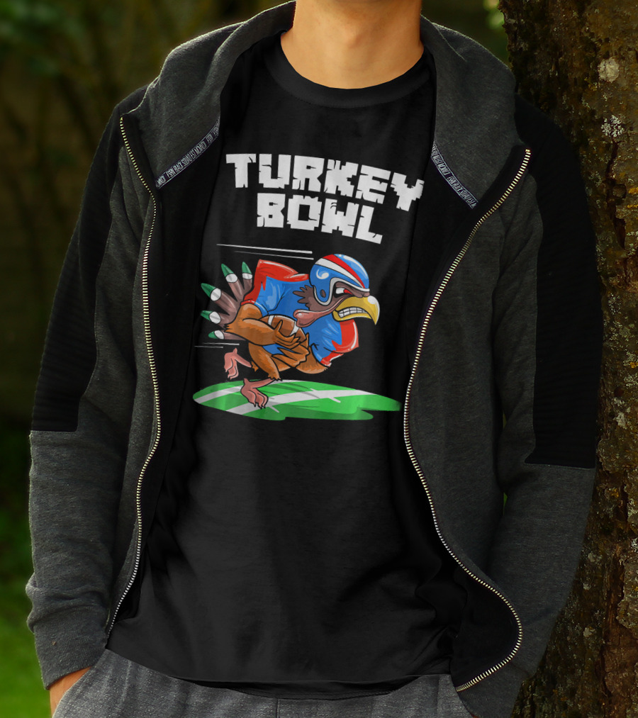 Turkey Bowl Funny Thanksgiving Football Turkey T-Shirt