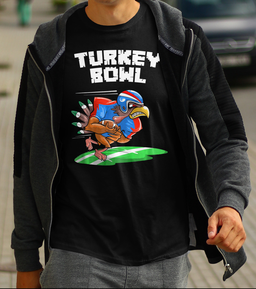 Turkey Bowl Funny Thanksgiving Football Turkey T-Shirt