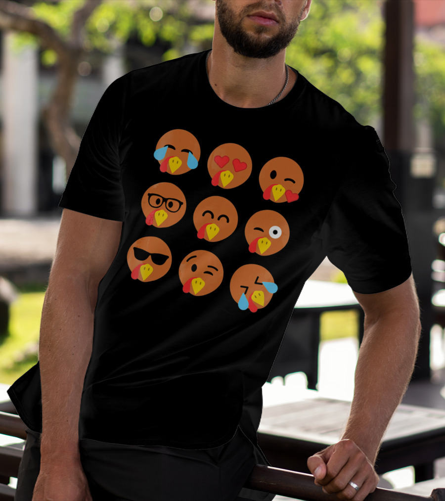 Turkey Emojis Crying Winking Heart Eyes Sunglasses Glasses Expressions T-Shirt