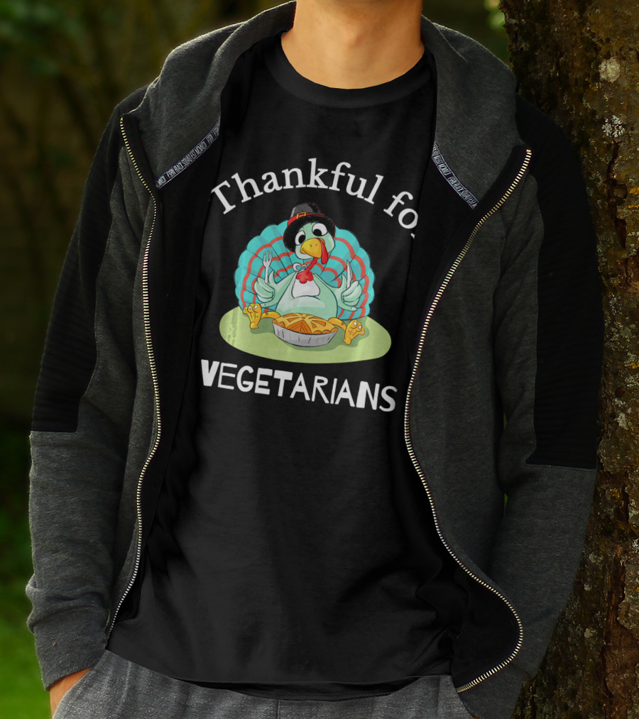 Thankful For Vegetarians Turkey Eating Pie T-Shirt