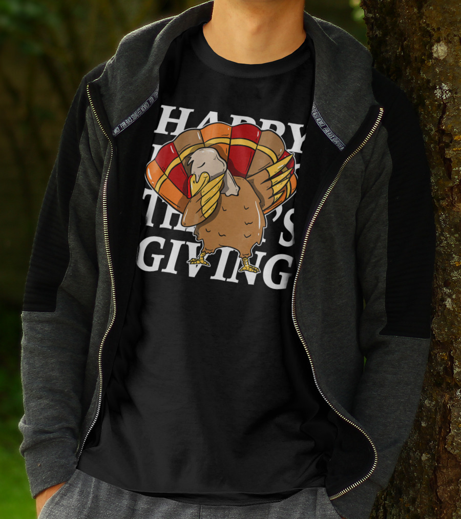 Dabbing Turkey Happy Thanksgiving T-Shirt