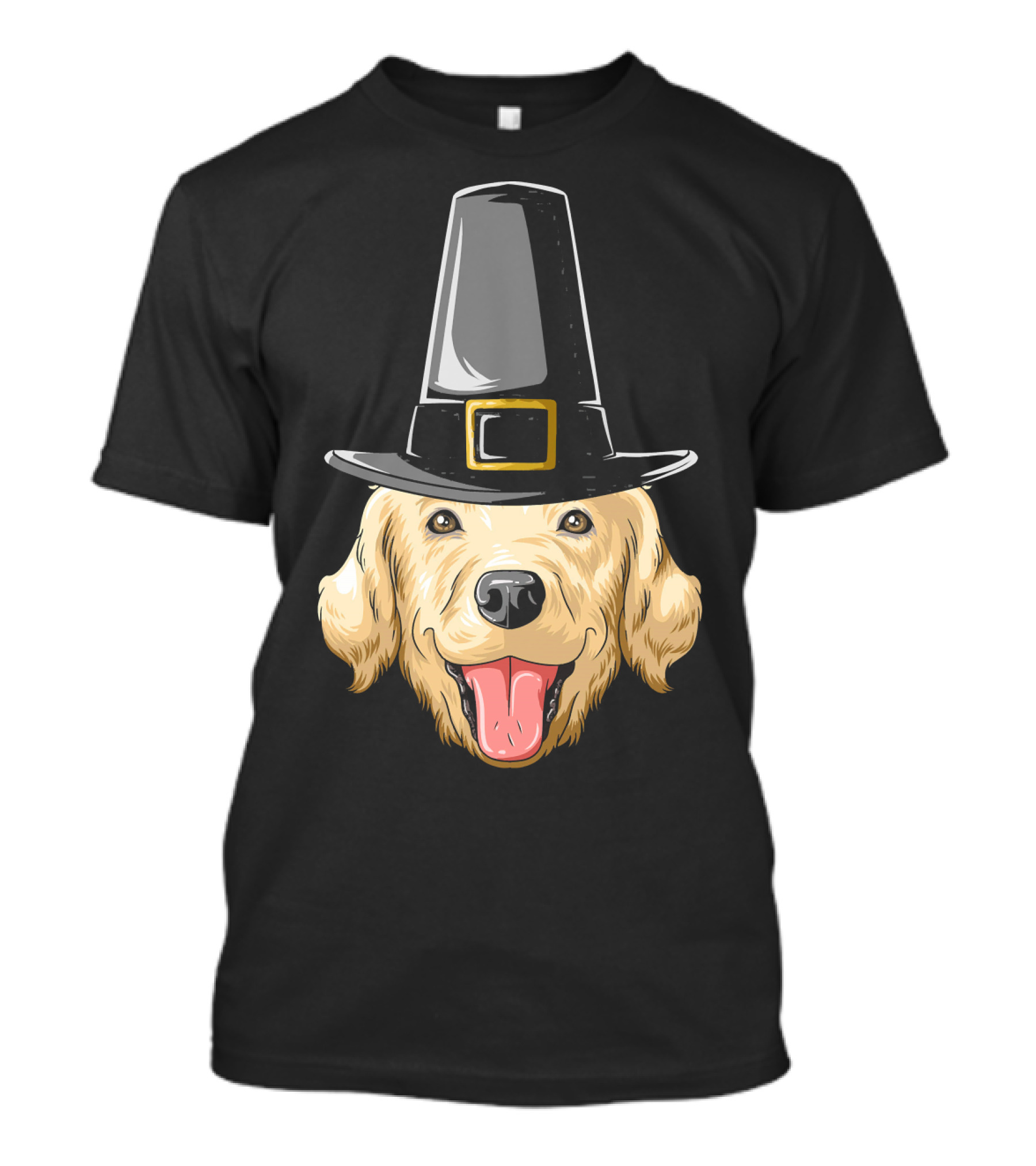 Golden Retriever Thanksgiving Pilgrim Hat T-Shirt