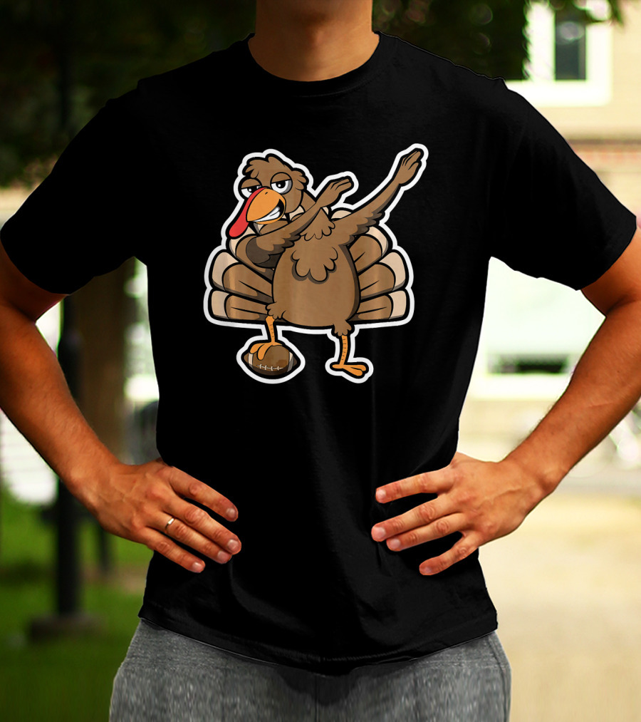 Thanksgiving Turkey Dab Football Touchdown Dance T-Shirt