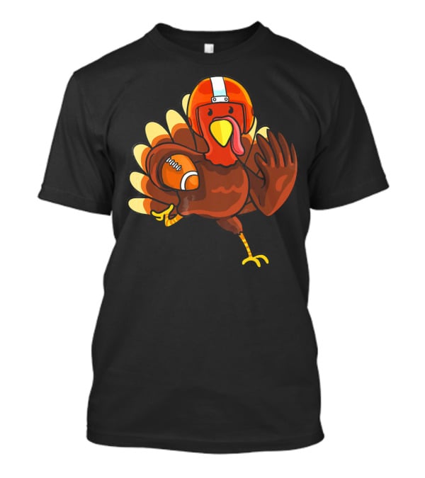Thanksgiving Turkey In Football Gear Cute Football T-Shirt