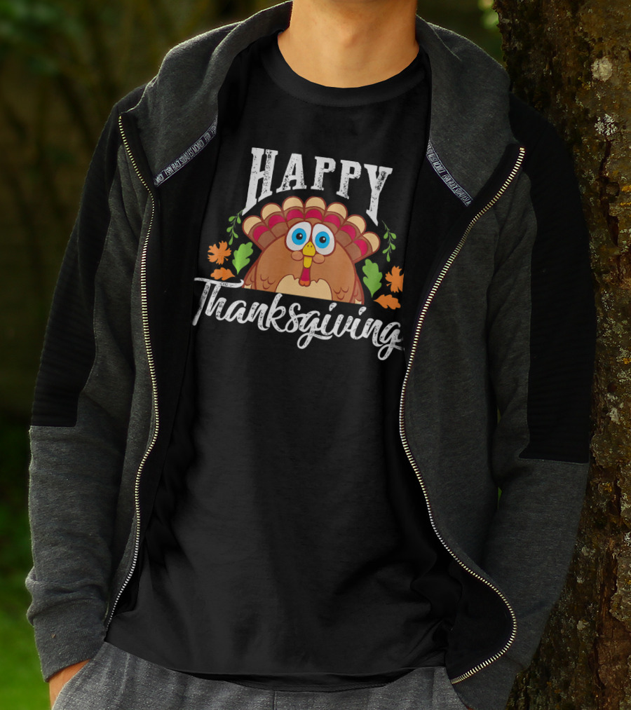 Funny Turkey Happy Thanksgiving Day T-Shirt