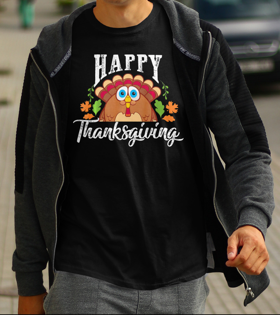 Funny Turkey Happy Thanksgiving Day T-Shirt